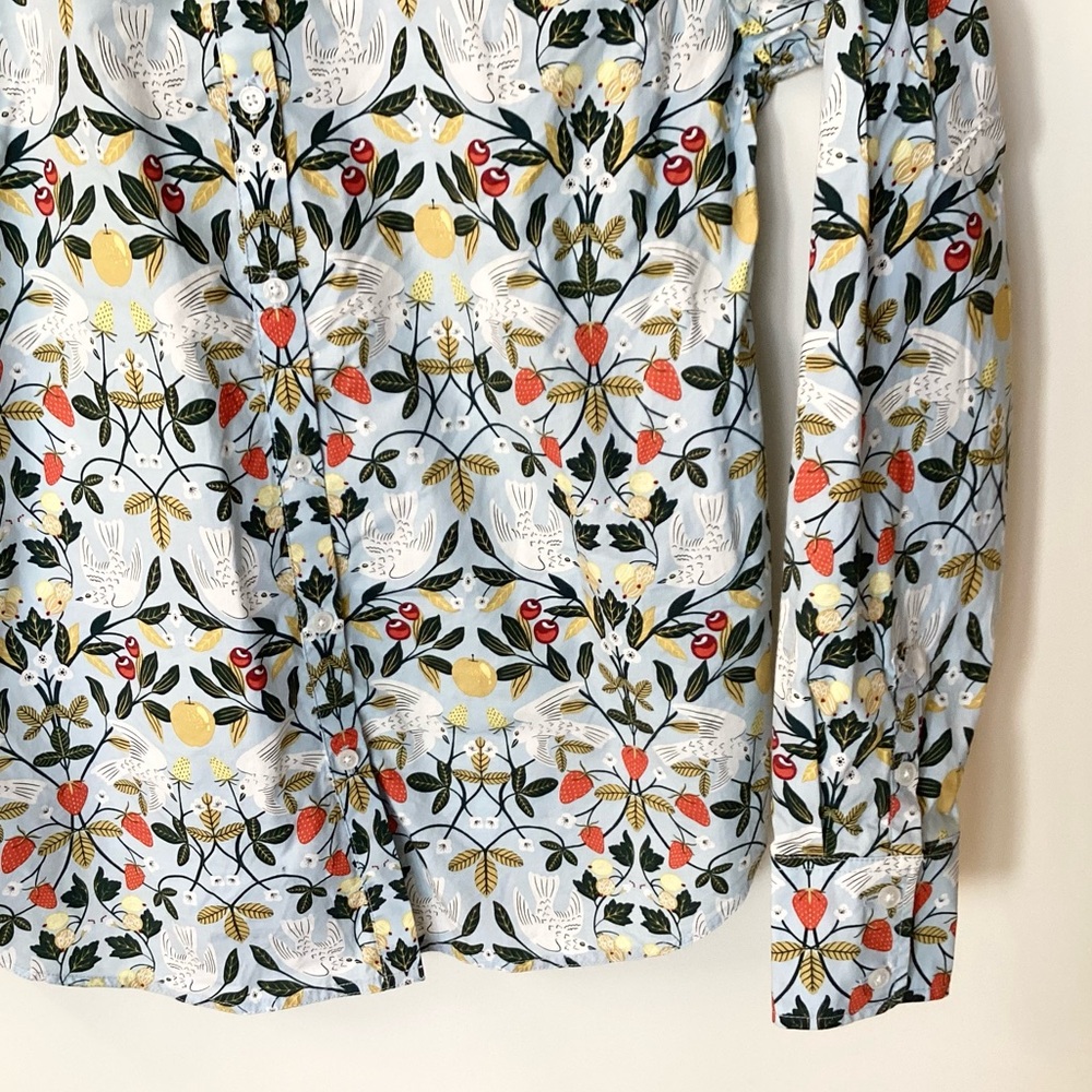 Boden Fruit & Bird Novelty Print Long Sleeve Button Up Shirt - Blue - 4 - Picture 3 of 8